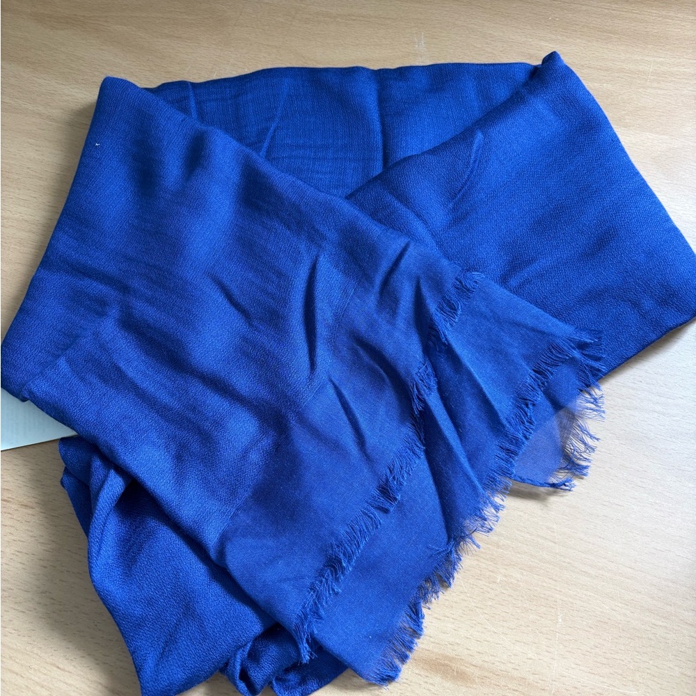 Women's Royal Blue Fringe Wrap Scarf